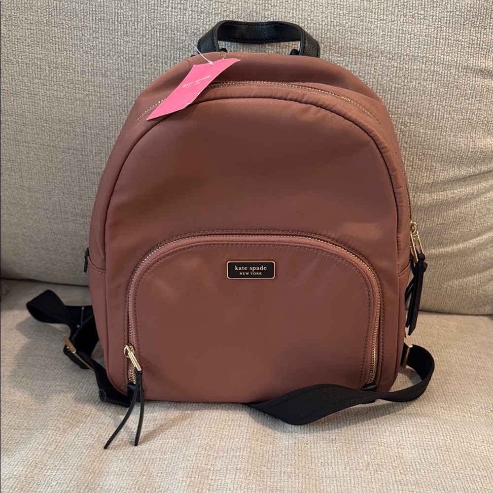 Kate Spade Brown Dome Backpack with Minimalist Design